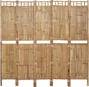 vidaXL Διαχωριστικό Δωματίου με 5 Πάνελ 200 x 180 εκ. από Μπαμπού