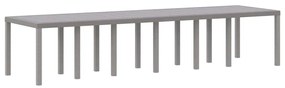 vidaXL Σέτ φαγητού για κήπο 15 pcs Ανοιχτό γκρι Rattan Polt