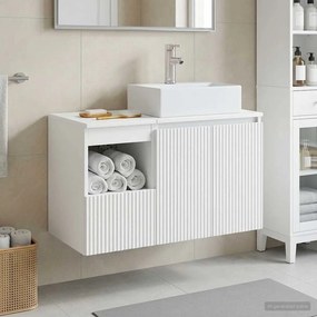 vidaXL Σετ Επίπλων Μπάνιου 2 τμχ. Λευκό Επεξεργασμένο Ξύλο