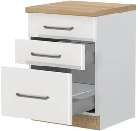Επιδαπέδιο ντουλάπι Modena R-60-3MBOX-Λευκό - Λευκό γυαλιστερό - 60.00Χ60.00Χ88.00cm