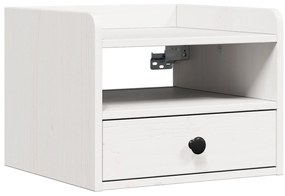 vidaXL Κομοδίνο Λευκό 38 x 36 x 29.5 εκ Συμπαγές ξύλο πεύκου