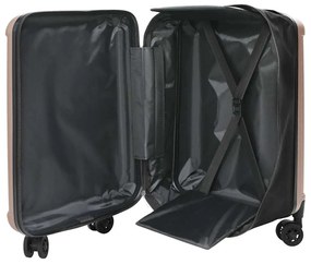 vidaXL Βαλίτσα με κλειδαριά ροζ χρυσό 43 x 27 x 66 εκ. ΑΒΣ Πλαστικό