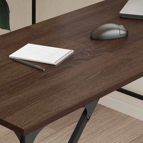 vidaXL Γραφείο Καφέ Δρυς 149x149x75 εκ. από Επεξεργασμένο Ξύλο