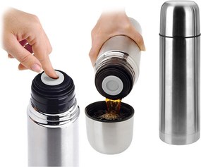 Φαγητοδοχείο με Καπάκι Δοσομετρητή Excellent Houseware Ασημί 1 L