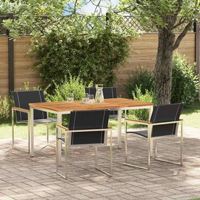 vidaXL Σέτ φαγητού για κήπο 5 pcs Σταθερό Ξύλο Ακακίας