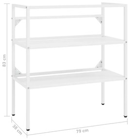 Έπιπλο Μπάνιου Λευκό 79 x 38 x 83 εκ. Σιδερένιο - Λευκό