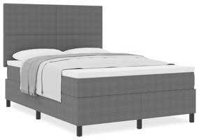 vidaXL Κρεβάτι Box Spring με Στρώμα Γκρι 140x200 εκ. Ύφασμα Καναπέ