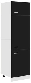Ντουλάπι Ψυγείου Μαύρο 60x57x207 εκ. από Επεξ. Ξύλο - Μαύρο