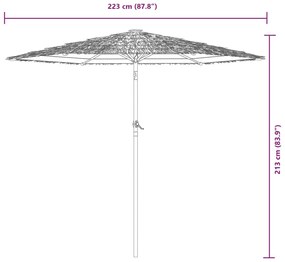 Ομπρέλα Κήπου με Ατσάλινο Ιστό Μπλε 223x223x213 εκ. - Μπλε