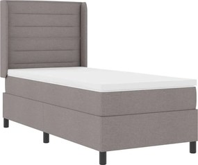 vidaXL LED Κρεβάτι με βάθρο με στρώμα Taupe 100 x 200 cm ύφασμα