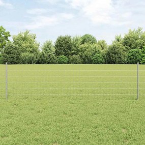 vidaXL Euro Fence με 5 Υποστηρίγματα Ασήμι 0,6x10 μ Ατσάλι