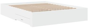 vidaXL Πλαίσιο Κρεβατιού με Συρτάρια Χωρίς Στρώμα Λευκό 150x200 εκ.