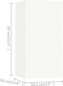vidaXL Έπιπλα Τηλεόρασης Σετ 6 Τεμαχίων Λευκό από Επεξ. Ξύλο