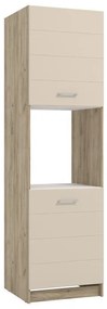 Στήλη κουζίνας DIANA BD 60 Grey Oak - Sand Γυαλιστερό 60x58x216εκ. 60x58x215 εκ.