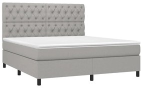 vidaXL Κρεβάτι Boxspring με Στρώμα Αν. Πράσινο 160x200εκ Υφασμάτινο