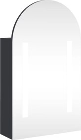 vidaXL Καθρέφτης Μπάνιου με Ντουλάπι &amp; LED Αψίδα Γκρι 42x13x70 εκ.