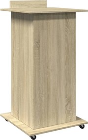 vidaXL Αναλόγιο με Ροδάκια &amp; Συρτάρι Sonoma Δρυς 55x55x107εκ Επεξ Ξύλο