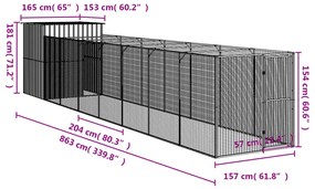 ΣΠΙΤΑΚΙ ΣΚΥΛΟΥ ΜΕ ΑΥΛΗ ΑΝ. ΓΚΡΙ 165X863X181 ΕΚ. ΓΑΛΒΑΝ. ΧΑΛΥΒΑΣ 3189106