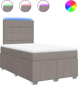 vidaXL Κρεβάτι Boxspring με Στρώμα Taupe 120x190 εκ. Υφασμάτινο