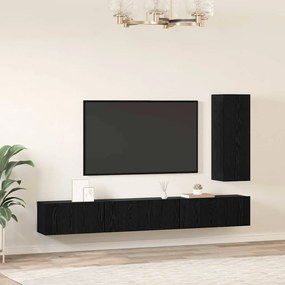 vidaXL Σετ επίπλου τηλεόρασης 4 pcs Μαύρη Οξυά Επεξεργασμένο ξύλο