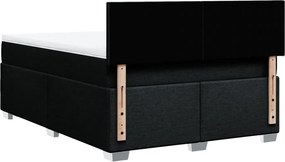 vidaXL Κρεβάτι Boxspring με Στρώμα Μαύρο 140x200 εκ. Υφασμάτινο