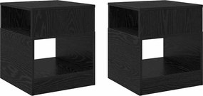 vidaXL End Table 2 pcs Μαύρη Οξυά 40,5 x 40 x 45 εκ Επεξεργασμένο ξύλο