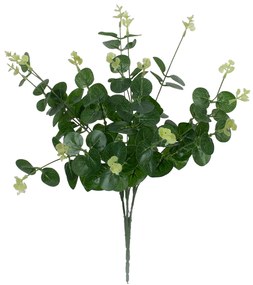 EUCALYPTUS 78295 Τεχνητό Φυτό Ευκάλυπτος - Μπουκέτο Διακοσμητικών Φυτών - Κλαδιών με Φύλλωμα Πράσινο - Λευκό Υ45cm