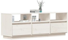 vidaXL Έπιπλο Τηλεόρασης Λευκό 140 x 37 x 50 εκ. από Μασίφ Ξύλο Πεύκου