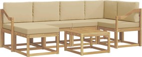vidaXL Σειρά Καναπέ Εξωτερικού με μαξιλάρι 7 pcs Λευκό και Μπεζ