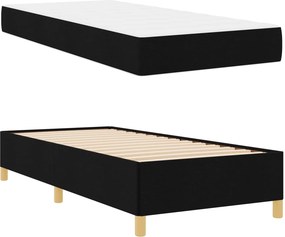 vidaXL Σκελετός Κρεβατιού με στρώμα Μαύρο 100 x 200 cm ύφασμα