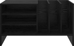 vidaXL Ντουλάπι δίσκων βινυλίου με ράφι Μαύρη Οξυά 78,5 x 35 x 45 εκ