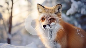 Σετ των 2 Intra Συλλεκτικό Ξύλινο Παζλ Plywood 4mm - Κόκκινη αλεπού στο χιόνι Σε Ξύλινο Κουτί - Διαστάσεις: 10x10 cm – 25 κομμάτια