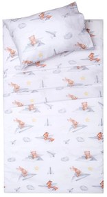 Παπλωματοθήκη Βρεφική Χοκ (Σετ 2τμχ) White Viopros 120x160cm 100% Βαμβάκι