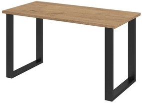 Τραπέζι Tucson 136, Lancelot δρυς, Μαύρο, 75x67x138cm, 38 kg, Πλαστικοποιημένη μοριοσανίδα, Μέταλλο | Epipla1.gr