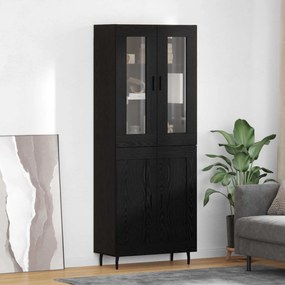 vidaXL Highboard 2 pcs Μαύρη Οξυά Επεξεργασμένο ξύλο