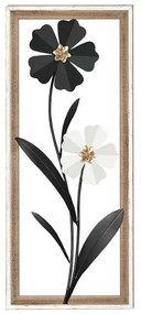 Διακοσμητικό Τοίχου Flower 125-222-350 30,5x3x71,1cm Black-White Metal,Wood