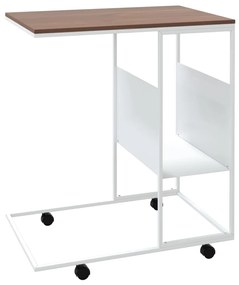 vidaXL Βοηθητικό Τραπέζι με Ρόδες Λευκό 55 x 36 x 63,5 εκ. Επεξ. Ξύλο