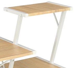 vidaXL Γραφείο με Ράφια Λευκό / Χρώμα Δρυός 116 x 50 x 93 εκ.