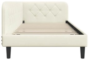 vidaXL Κρεβάτι Γωνίας Κρεμ 100 x 200 cm Βελούδο