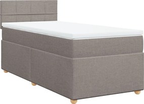 vidaXL Κρεβάτι Boxspring με Στρώμα Taupe 100 x 200 εκ. Υφασμάτινο