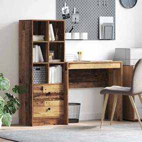 vidaXL Γραφείο με αποθηκευτικό χώρο 2 pcs Παλιό Ξύλο 80 x 40 x 76 εκ.