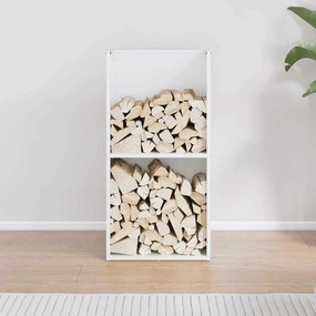 vidaXL Ράφι Καυσόξυλων Λευκό 40x30x80 εκ. Χάλυβας ψυχρής έλασης