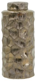 Artekko Artekko Lidded Μπρονζέ Κεραμικό Διακοσμητικό Δοχείο Βάζο με Καπάκι (14x14x32.5)cm 61005