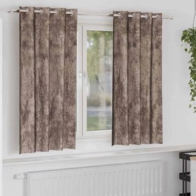 vidaXL Κουρτίνα με κουρτίνες 2 pcs Καπουτσίνο 175 x 140 εκ. Βελούδο