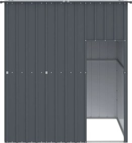 vidaXL Σπιτάκι Σκύλου με Οροφή Ανθρακί 165x153x181 εκ. Γαλβαν. Χάλυβας
