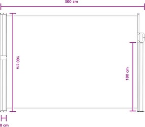 vidaXL Ανακλινόμενος Πλευρικός Απλώστρα 160 x 300 cm