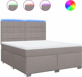 vidaXL Κρεβάτι Boxspring με Στρώμα Taupe 180x200 εκ. Υφασμάτινο