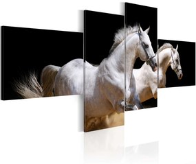 Πίνακας - Animal world- white horses galloping - 200x90