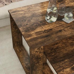 vidaXL Σετ Τραπεζιού Για Καφέ 2 pcs Καπνιστό Δρύς Επεξεργασμένο ξύλο