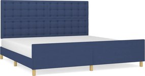 vidaXL Σκελετός Κρεβατιού Χωρίς Στρώμα Μπλε 200x200 εκ.Υφασμάτινο